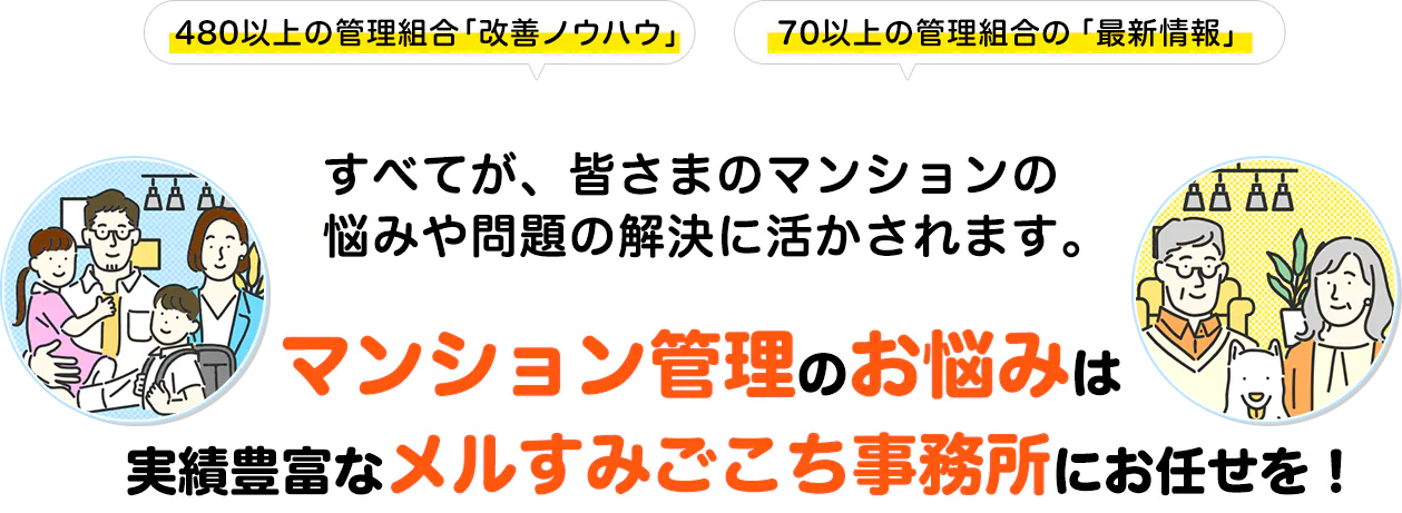 マンションの理事
長をプロに任せる「理事長代行」・理事長や役員のなり手がいない…・形だけの理事会で議論が進まない…・管理会社に
任せっきりだけど大丈夫…？・スラム化が止まらない…理事長代行(外部管理者方式/第三者管理方式)は、組合員ではない外部者が執行部
となる管理組合の運営方法で、マンション管理の諸問題を解決する新しい手法として10年以上前から国土交通省が提唱
しています。当社は、理事長代行という手法がまだほとんど知られていなかった頃からサービスをスタートさせ、このよ
うな様々な管理組合様のお悩みを解決してきました。